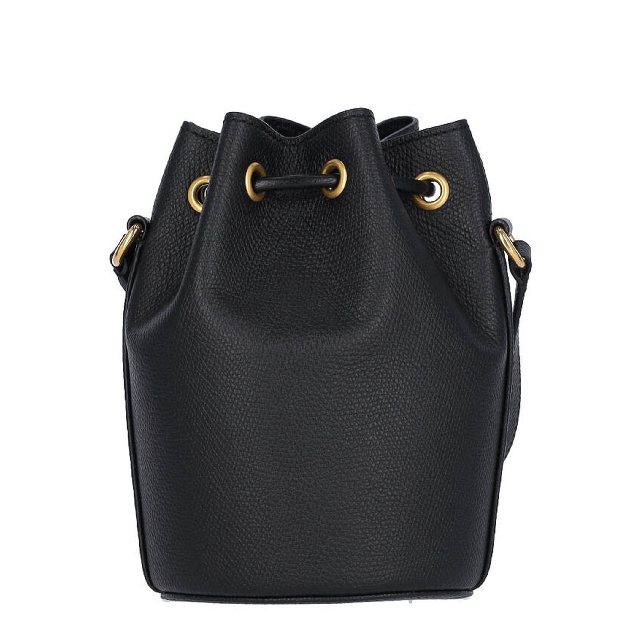 Black Leather Bucket Bag - Image 3