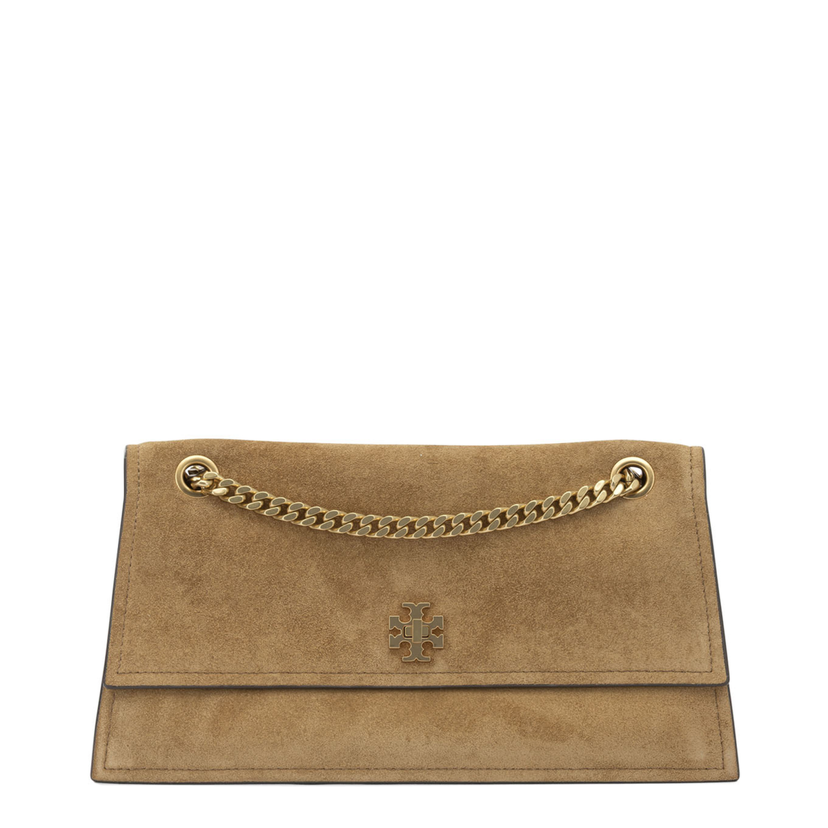 Kira Turnlock Suede Shoulder Bag - Toffee - Image 1