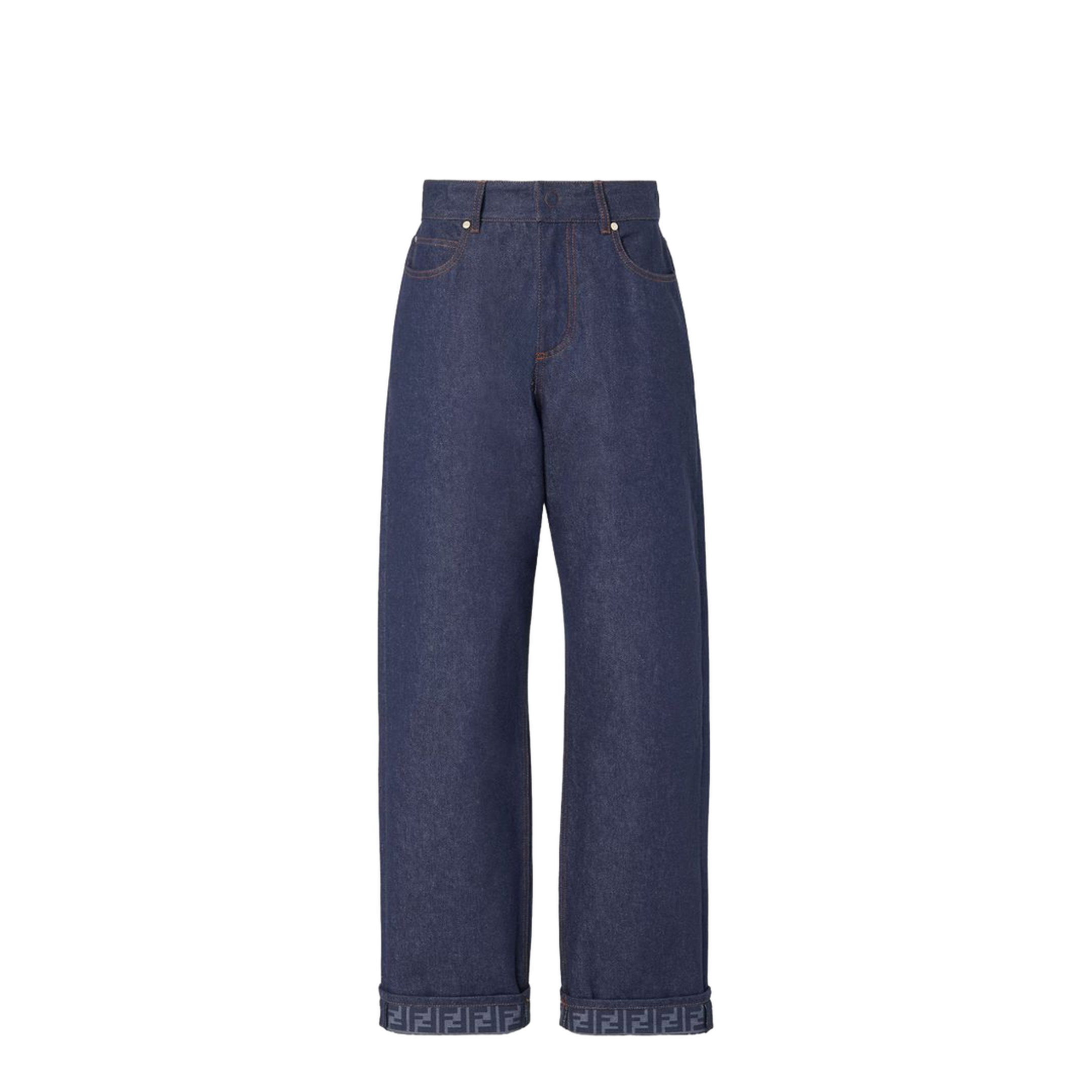 Navy Blue Wide-Leg Jeans - Image 1