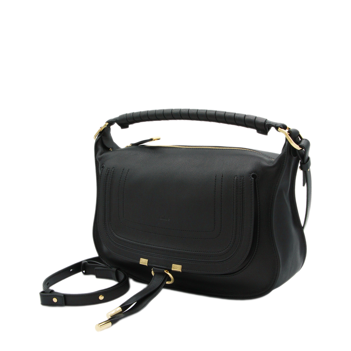 Marcie Small Calfskin Shoulder Bag - Black - Image 3