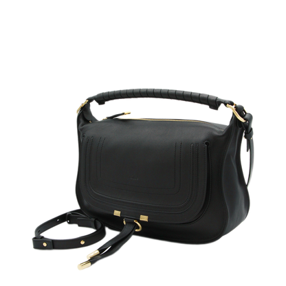 Marcie Small Calfskin Shoulder Bag - Black - Image 3