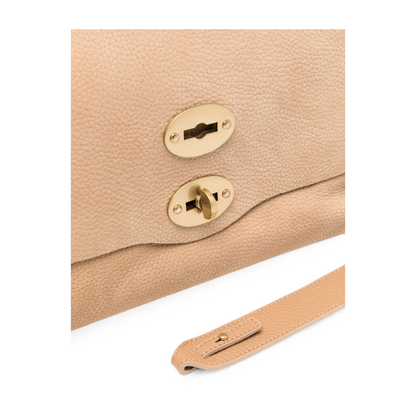 One Size Glossy Goat Satchel - Pebbled Beige - Image 4
