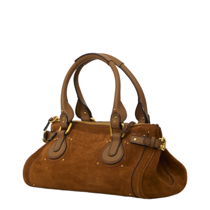 Paddington Suede Calfskin Shoulder Bag - Vintage Brown - Image 2