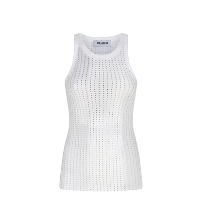 White Tank Top with Rhinestones - Image 1