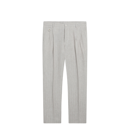 Pinstripe Linen Tailored Trousers - Image 1