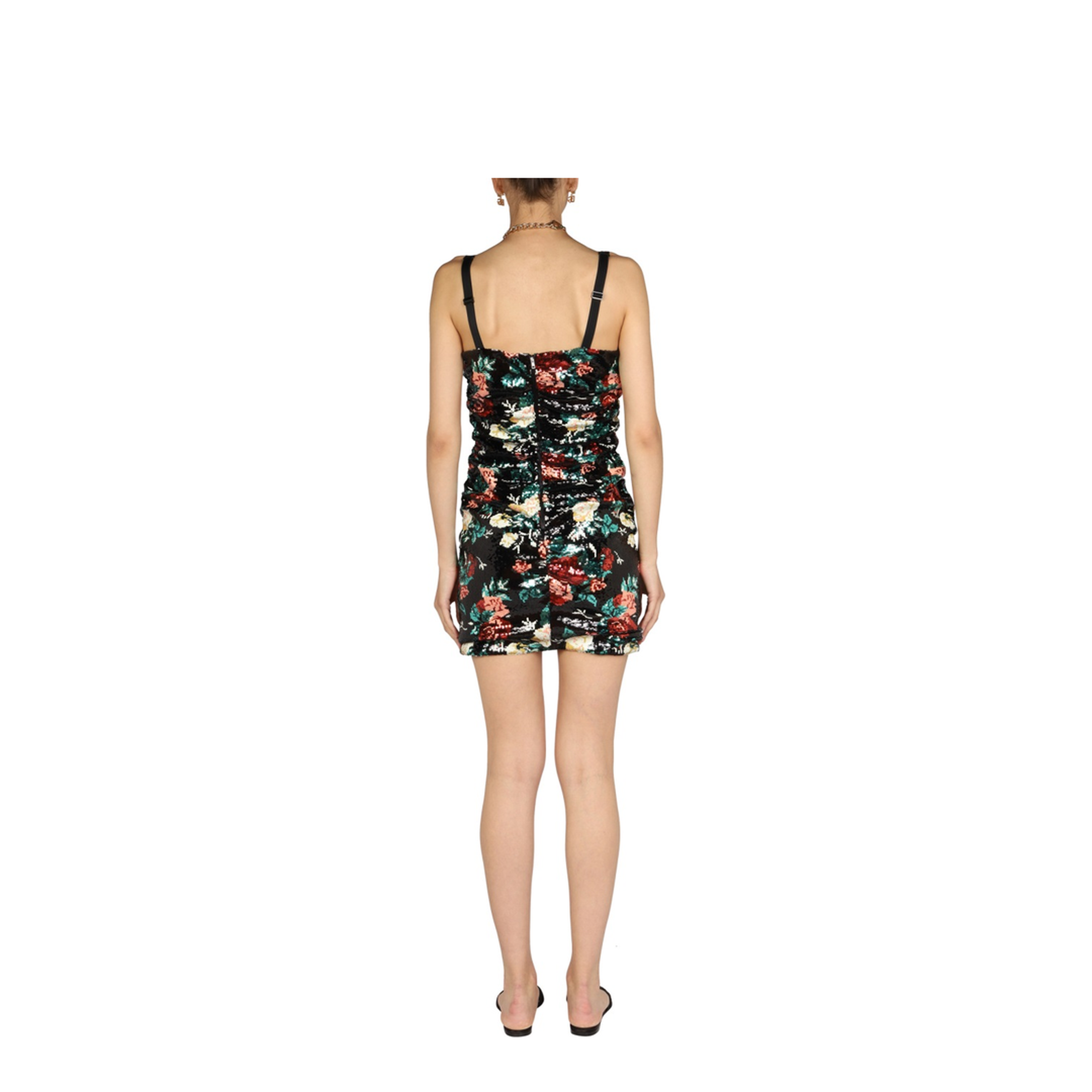 Rose Embroidery Short Dress - Image 3