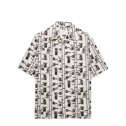 Printed Cotton Blend Bowling Shirt - Image 1