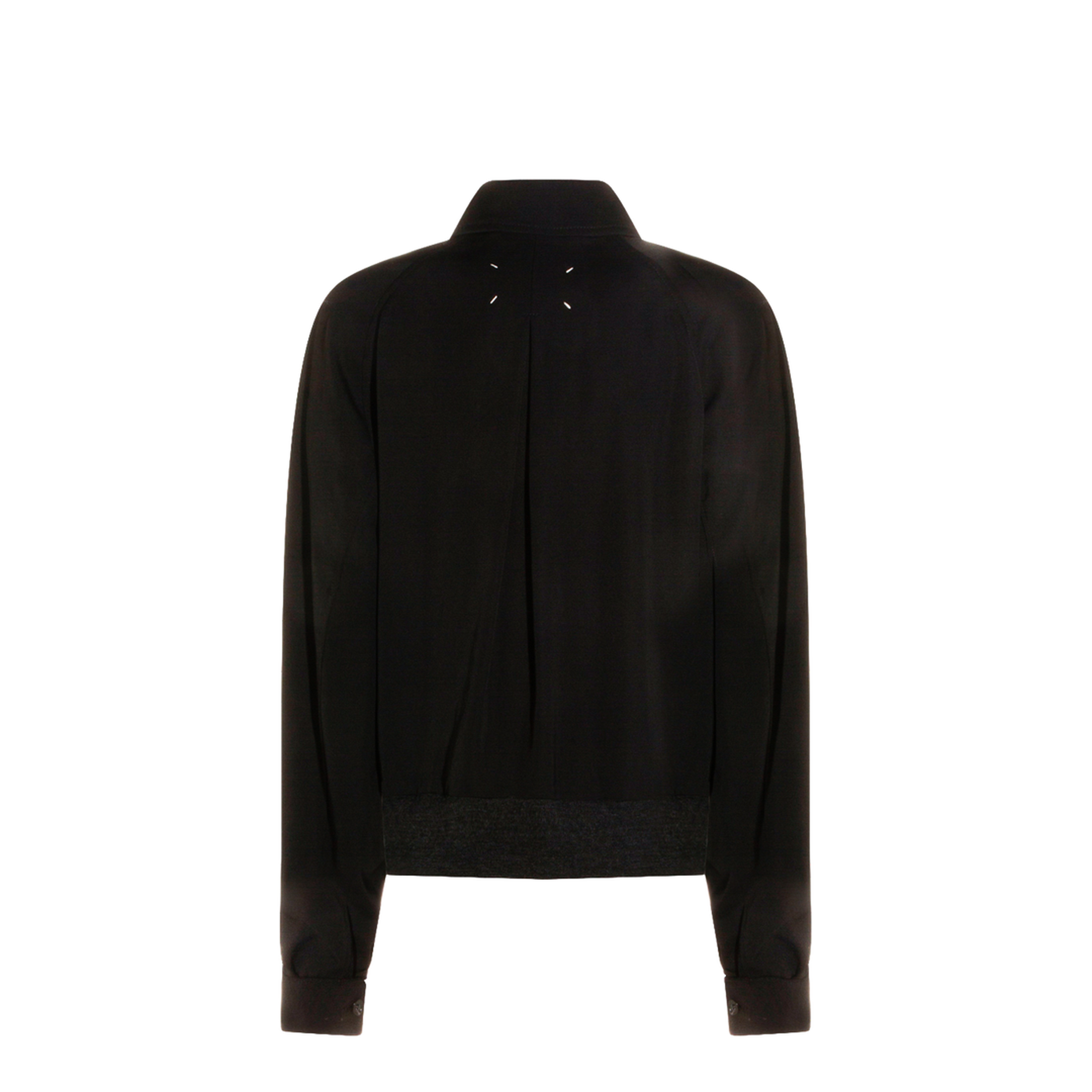 Black Zip-Up Jacket in Virgin Wool - Image 3