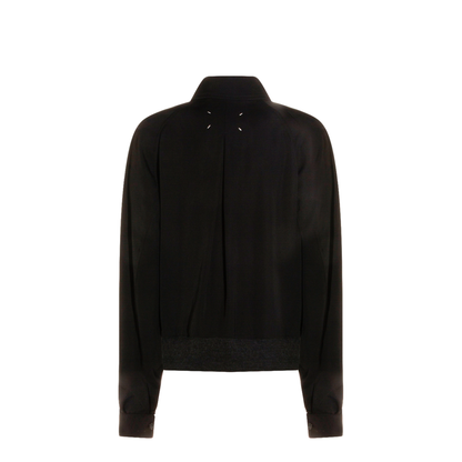 Black Zip-Up Jacket in Virgin Wool - Image 3