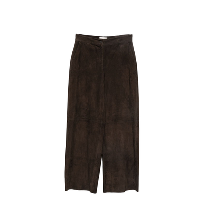 High-Waist Brown Leather Trousers - Image 1