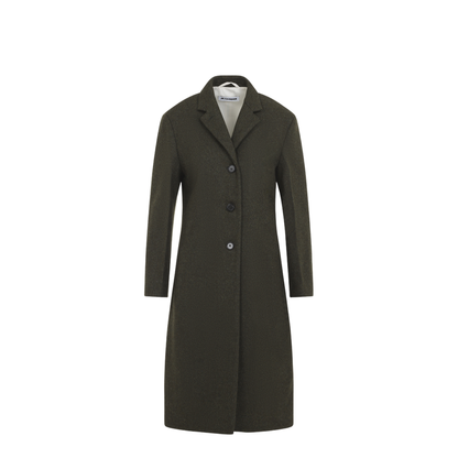 Slim Straight Knee-Length Coat - Image 1