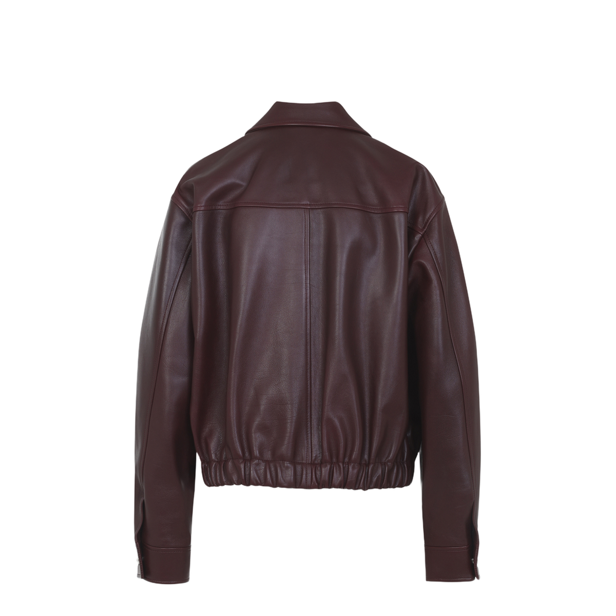 Zipped Leather Jacket Dark Brown - Image 2