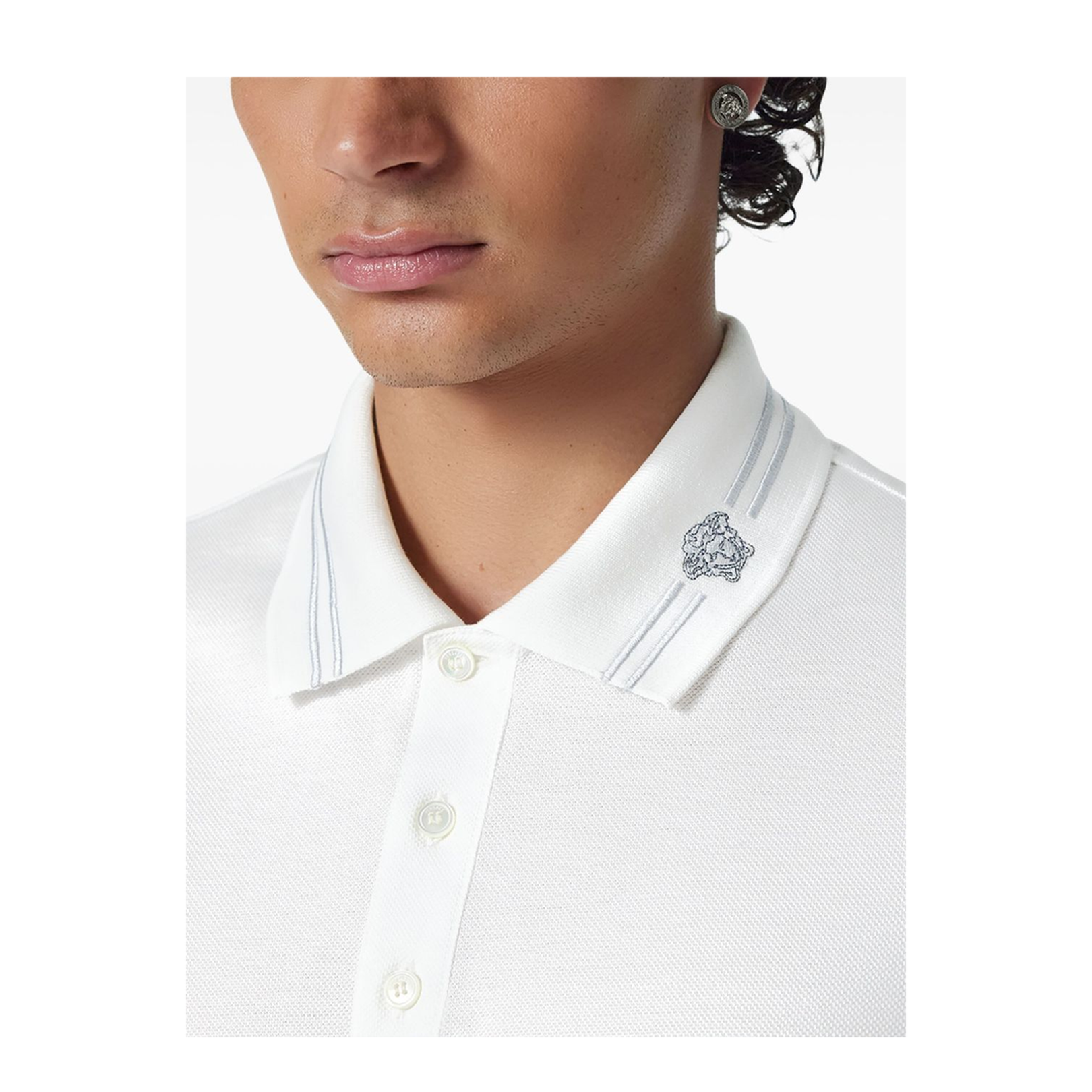 Medusa Embroidery Polo Shirt - Image 3
