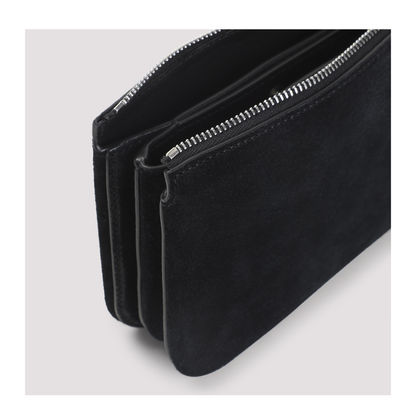 Small Calfskin Shoulder Bag - Black Suede - Image 5