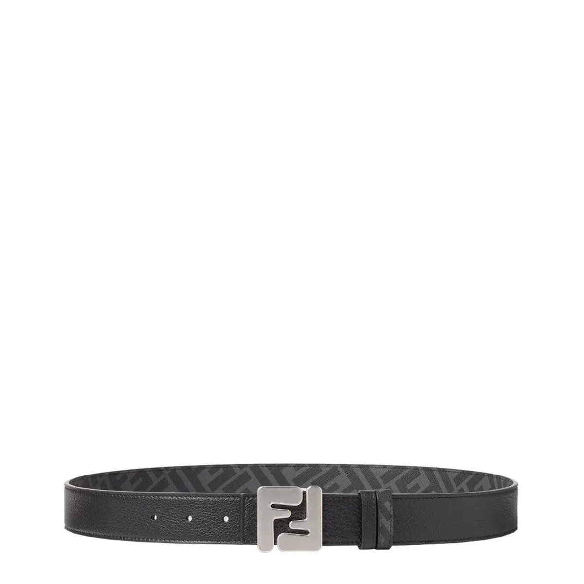 Reversible Squared Belt in Black Leather - Image 1