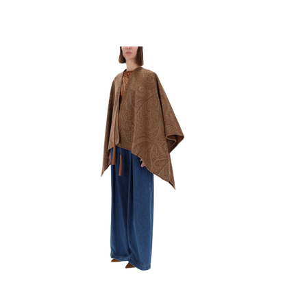Wool Cashmere Jacquard Cape - Image 3