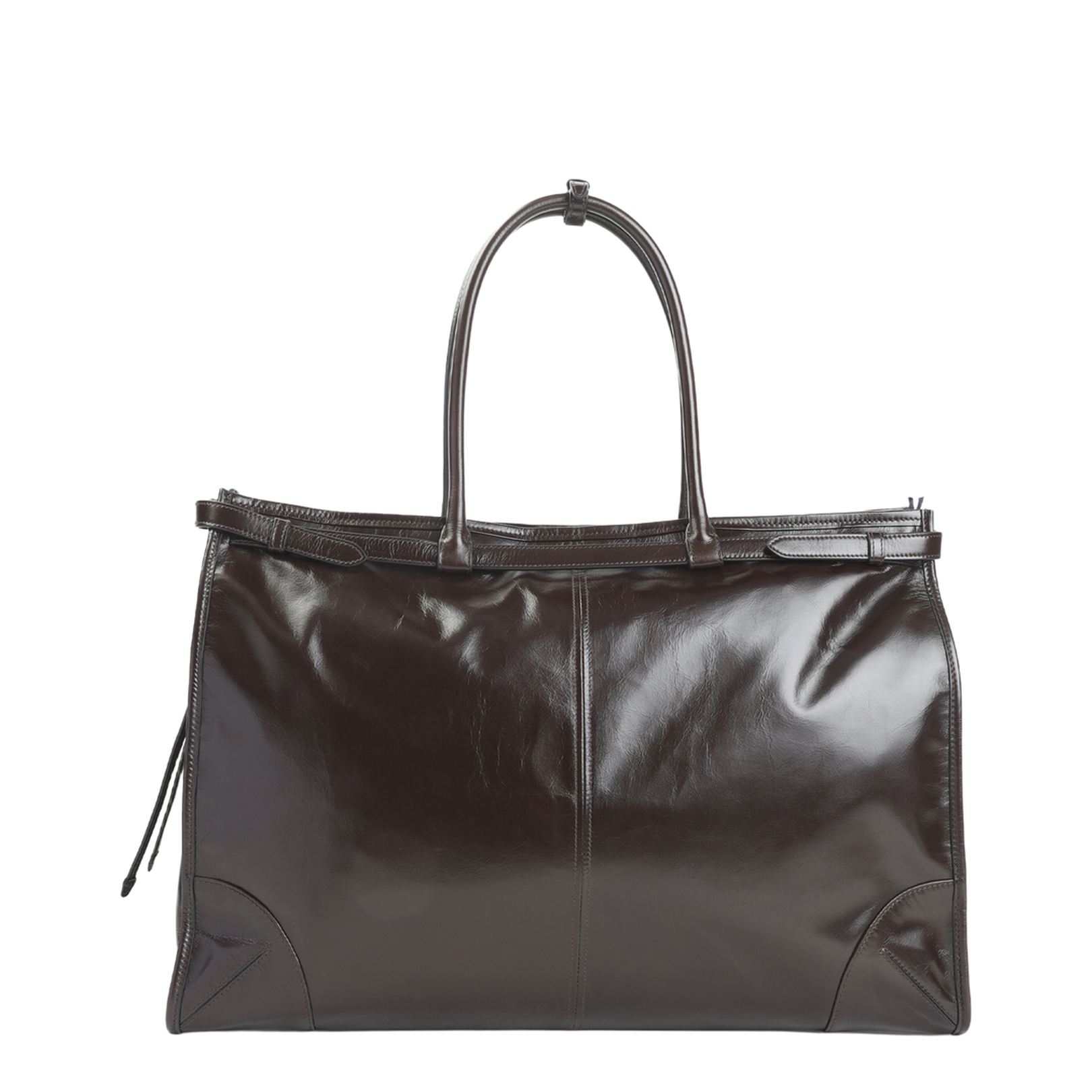 Dark Brown Leather Tote Bag - Image 4