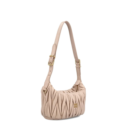 Matelassé Nappa Leather Pouch - Cipria - Image 3