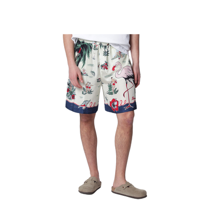 Bermuda Shorts With Tropical Print In Silk - Image 1