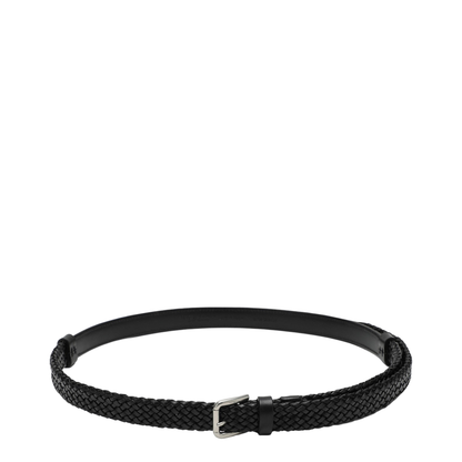 Black Woven Leather Belt - Image 1