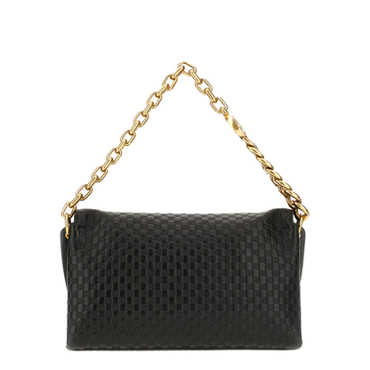 GG Medium Embossed GG Grainy Leather Shoulder Bag - Black - Image 3