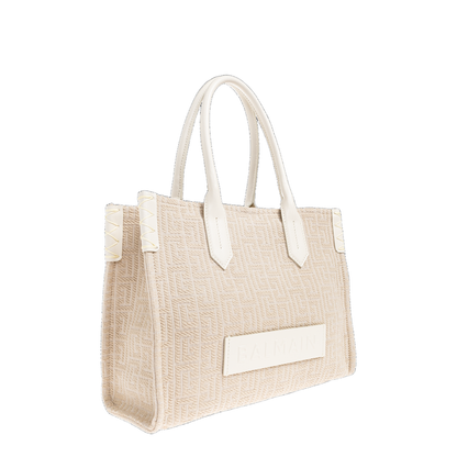 B-Army 36 Monogrammed Canvas Jacquard and Leather Tote Bag - Image 3