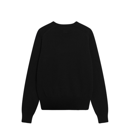 Black Cotton Crew Neck Jumper - Image 2