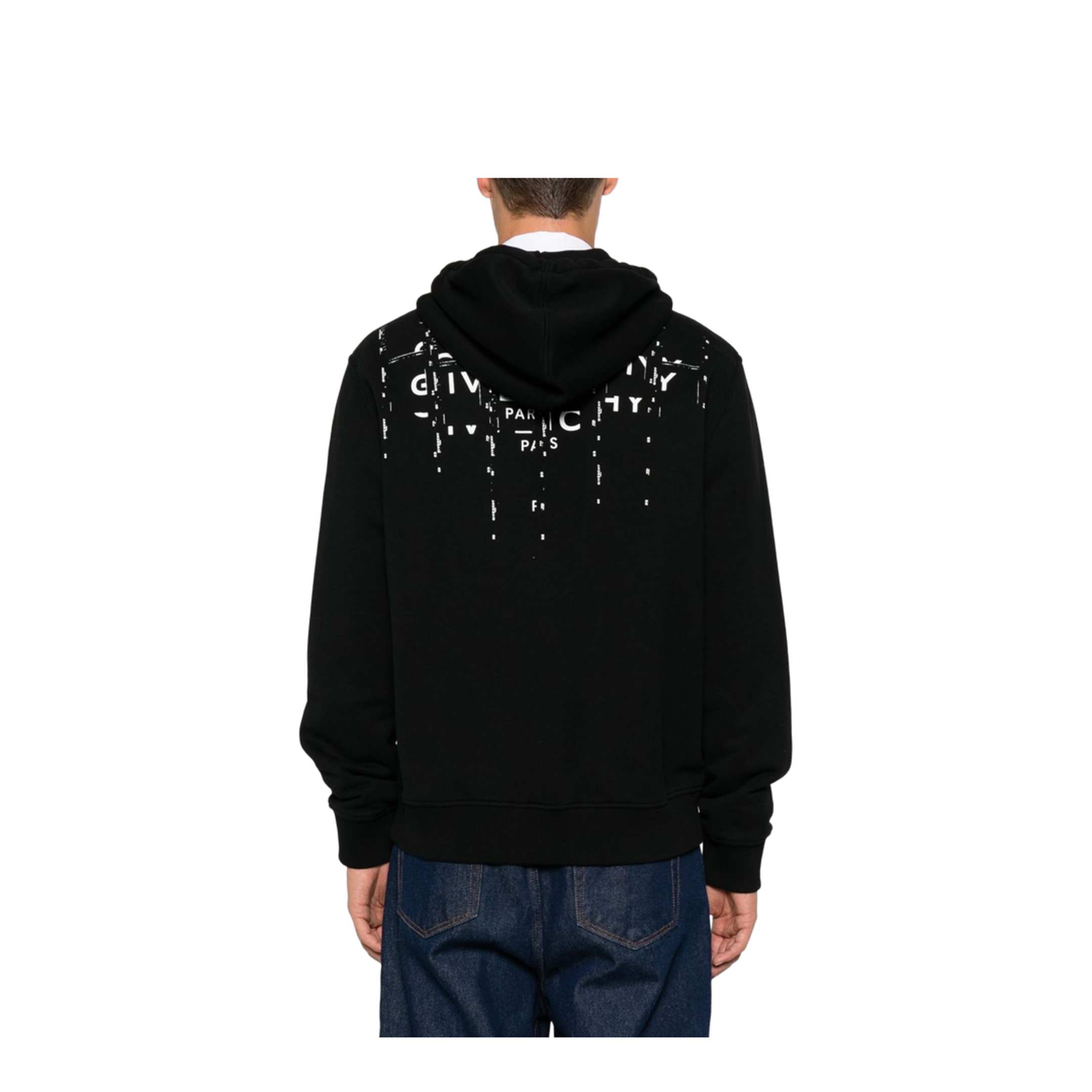 Hooded Cotton Sweatshirt in Black - Image 5