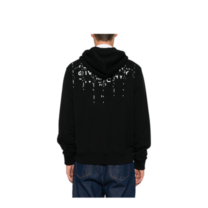 Hooded Cotton Sweatshirt in Black - Image 5