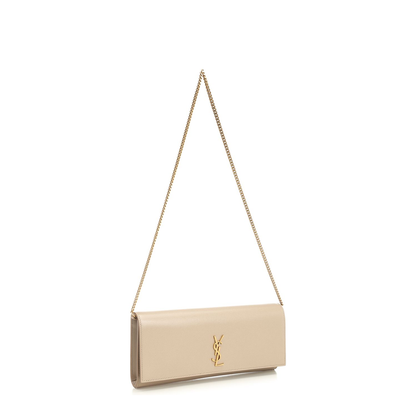 Kate Calf Leather Clutch - Dark Beige (Beige) - Image 2