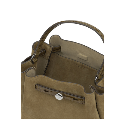 Suede Bucket Bag - Beige - Image 5