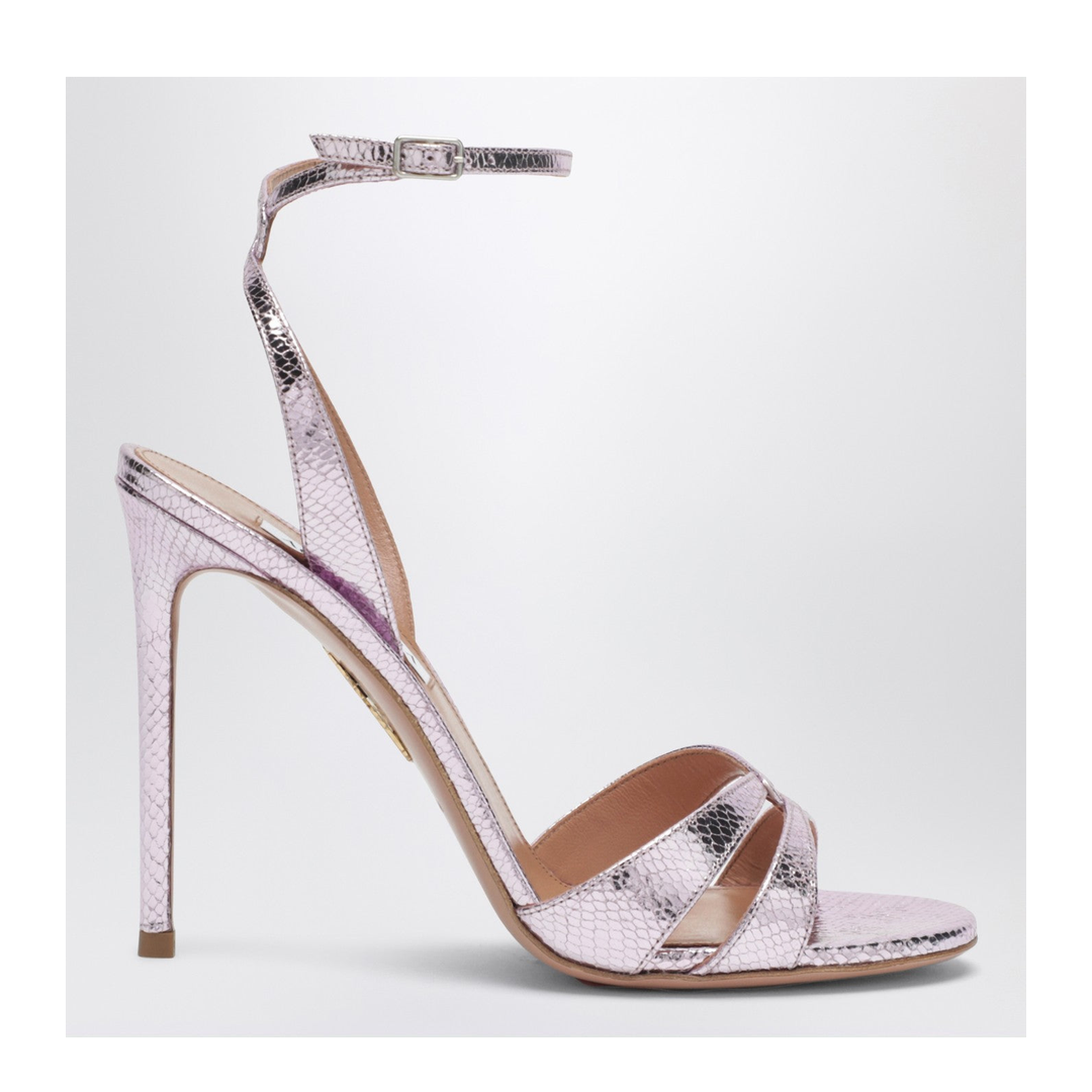 You and I Sandals in Light Blue Metallic Leather - Image 1