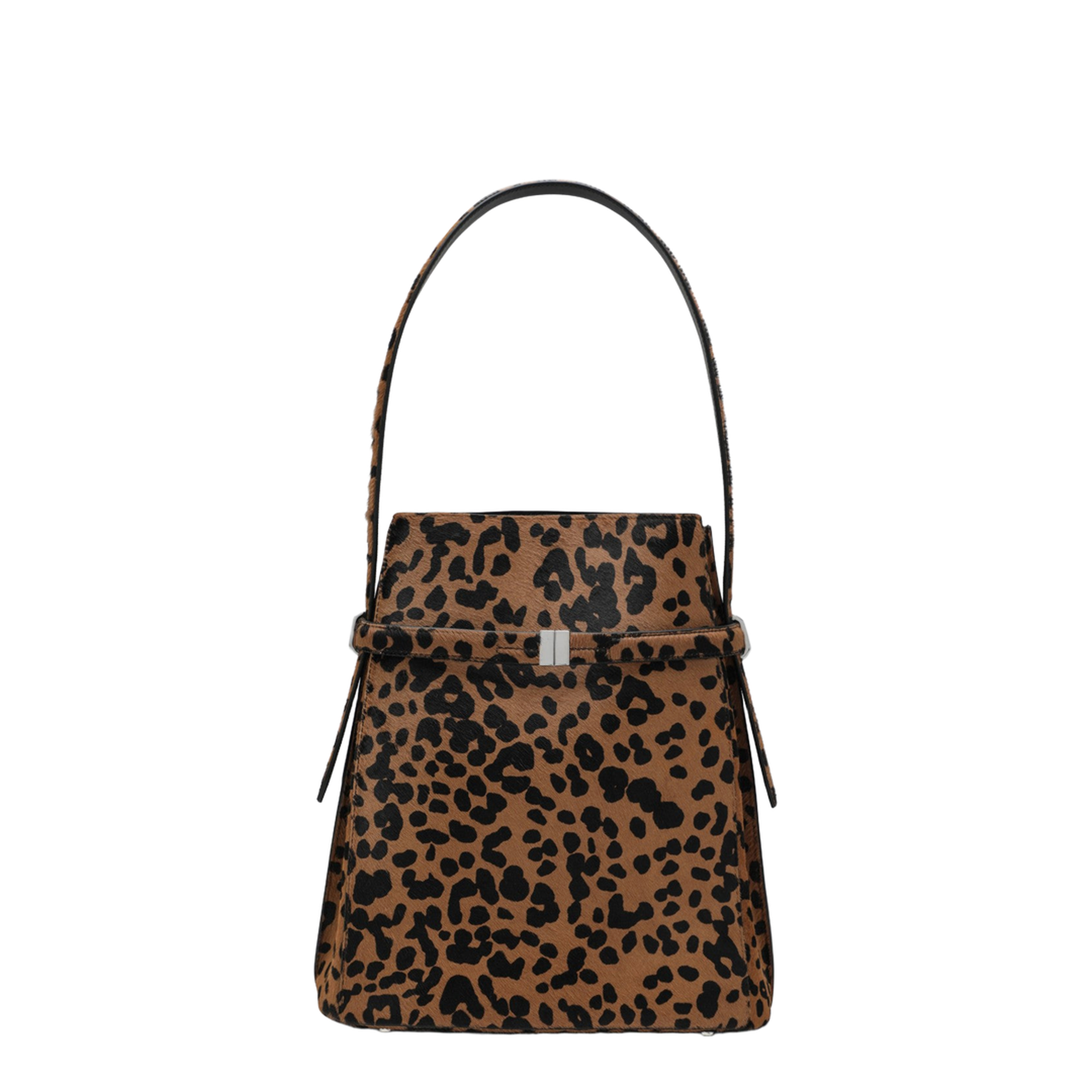 Leopard-print calf hair bucket bag - Image 1