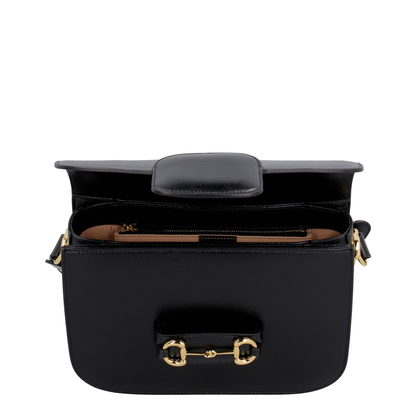 Horsebit 1955 Medium Textured Leather Shoulder Bag - Black - Image 4