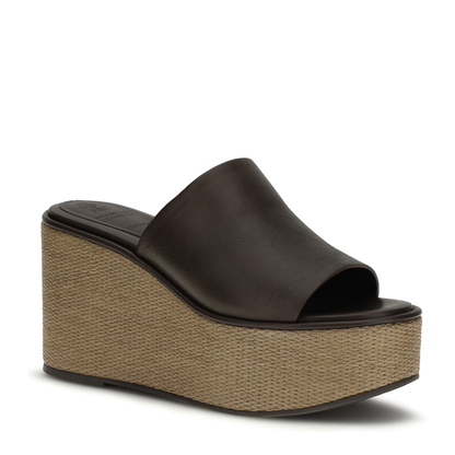 Leather Wedge Sandals - Image 2