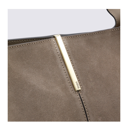Medium Small Suede Shopping Bag - Beige - Image 8