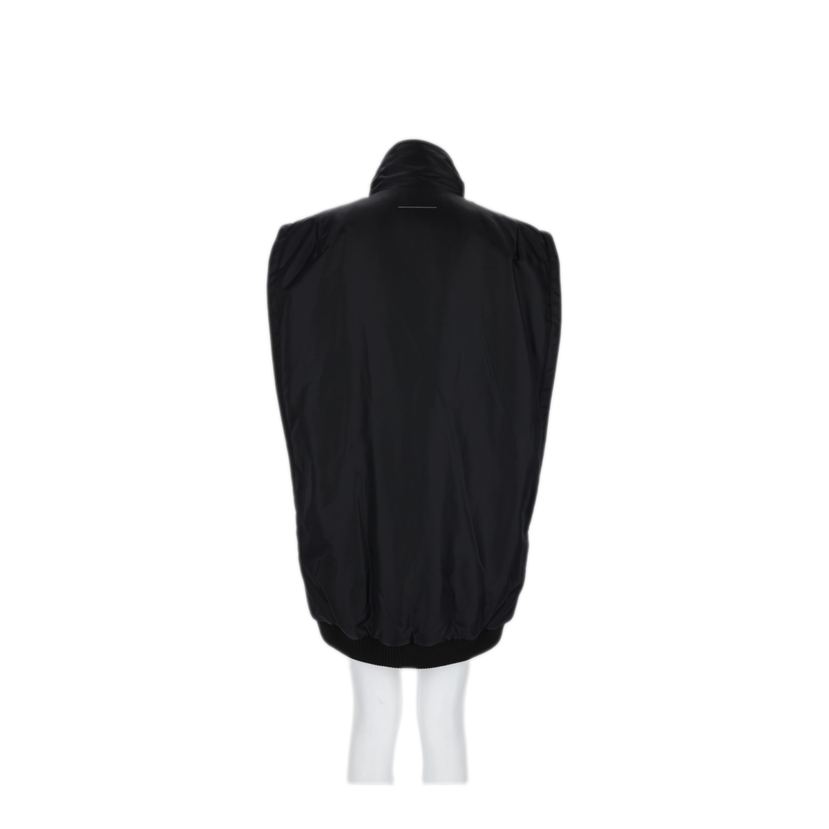 Black Nylon Zip-Up Vest - Image 2