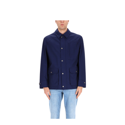 Men's Crinkle Reps Jacket Navy Blue - Image 5