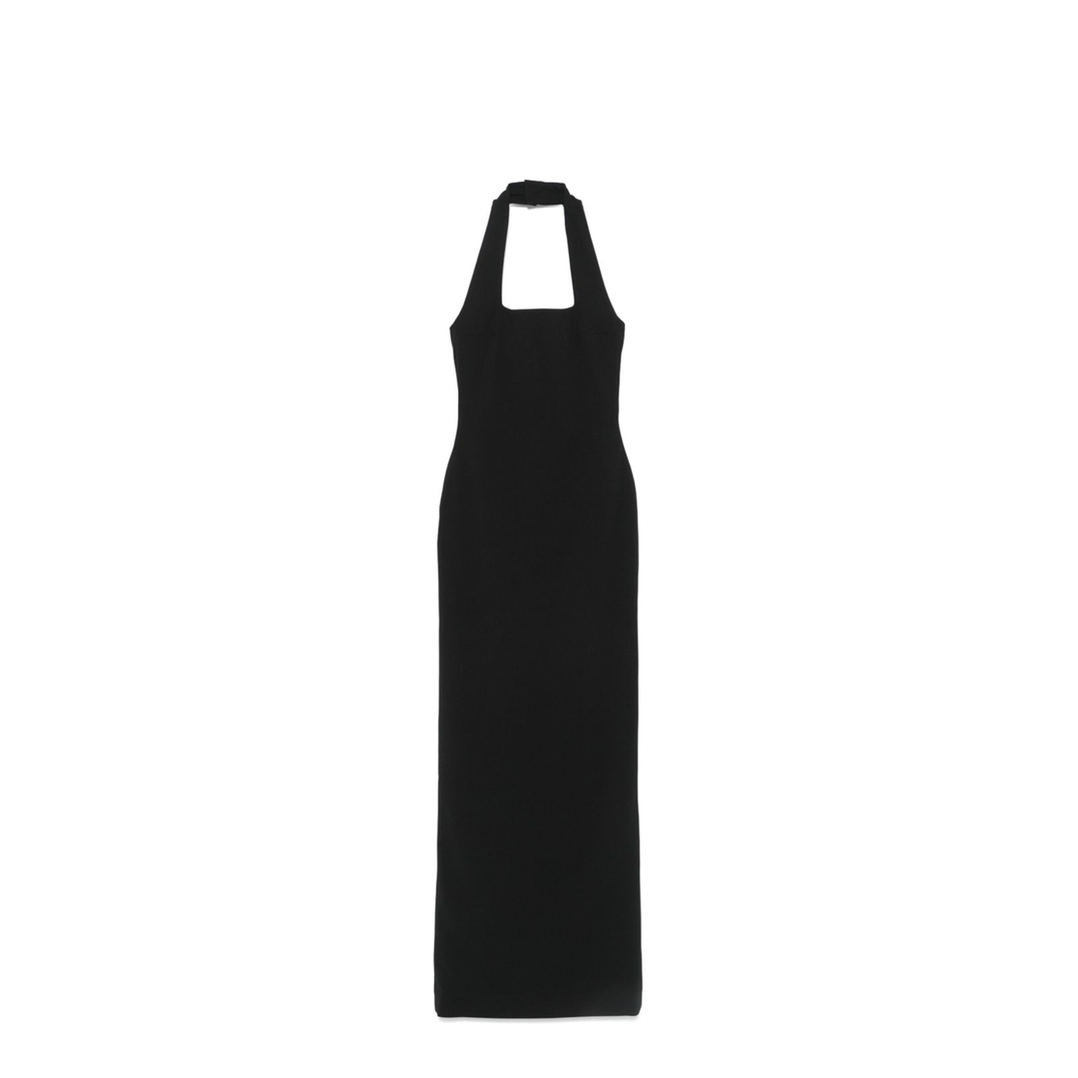 Black Rear Zip Fastening Halterneck Square Neck - Image 1