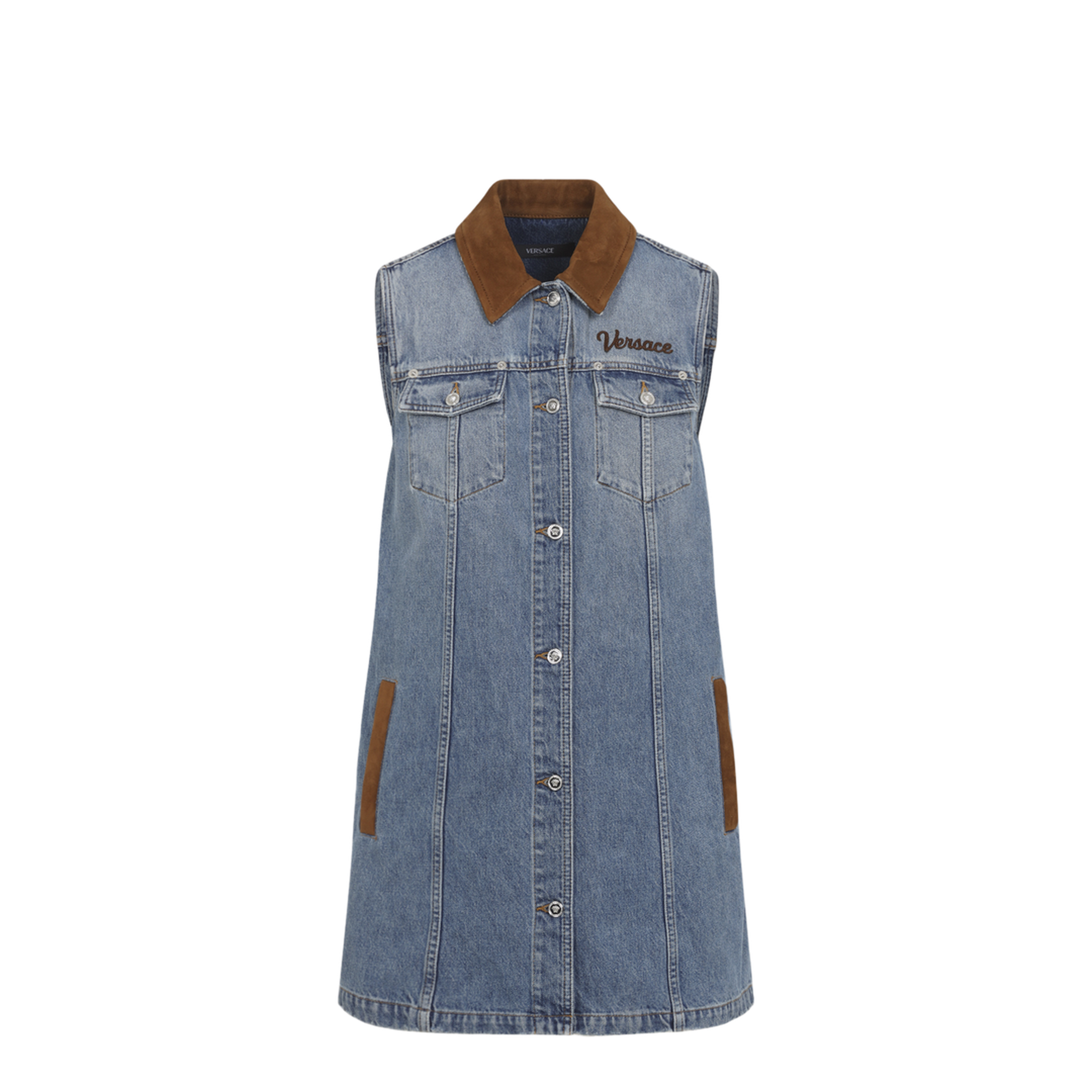 Denim Stone Wash Dress - Image 1