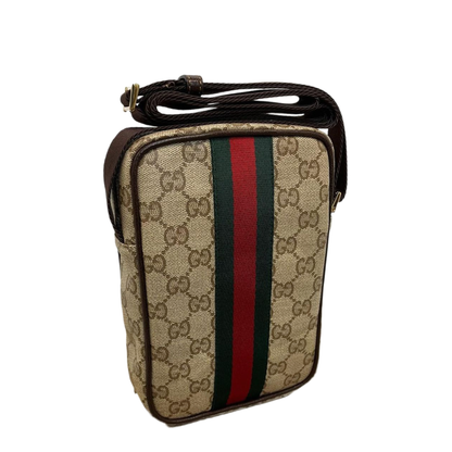 Cruise Mini Coated Canvas Crossbody - Sand and Dark Brown - Image 1