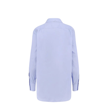 Light Blue Blouse with Folded Collar - Image 2