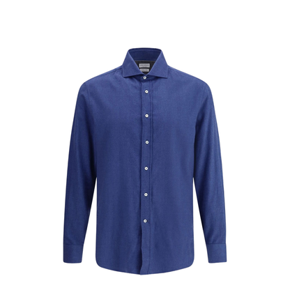 Herringbone Patterned Cotton Blend Flannel Shirt - Image 1