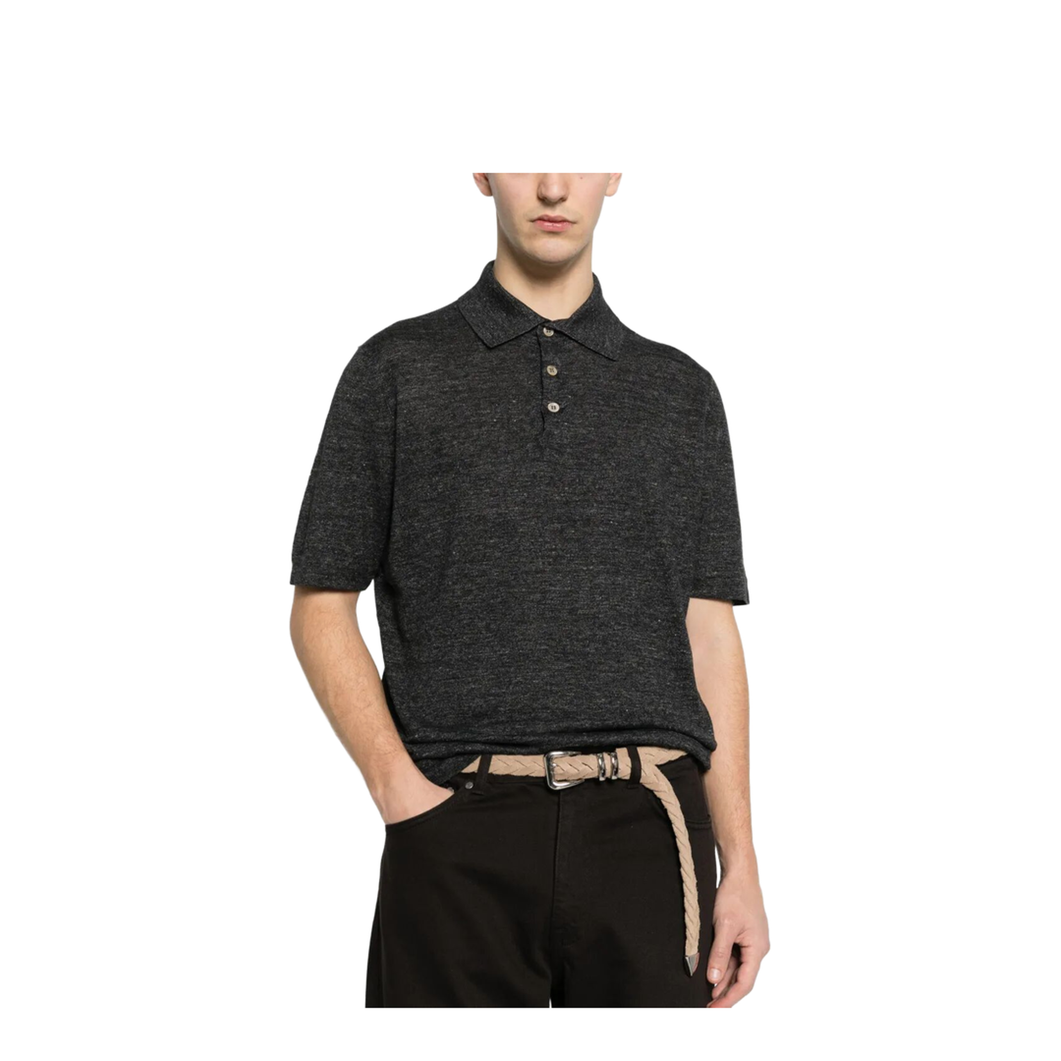 Linen and Cotton Knit Polo - Image 3