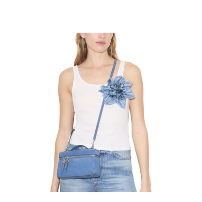 Romy Slim Nubuck Top Handle Crossbody - Soft Blue - Image 5