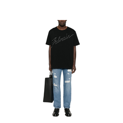Classic Five-Pocket Cotton Jeans with Abrasions - Image 5