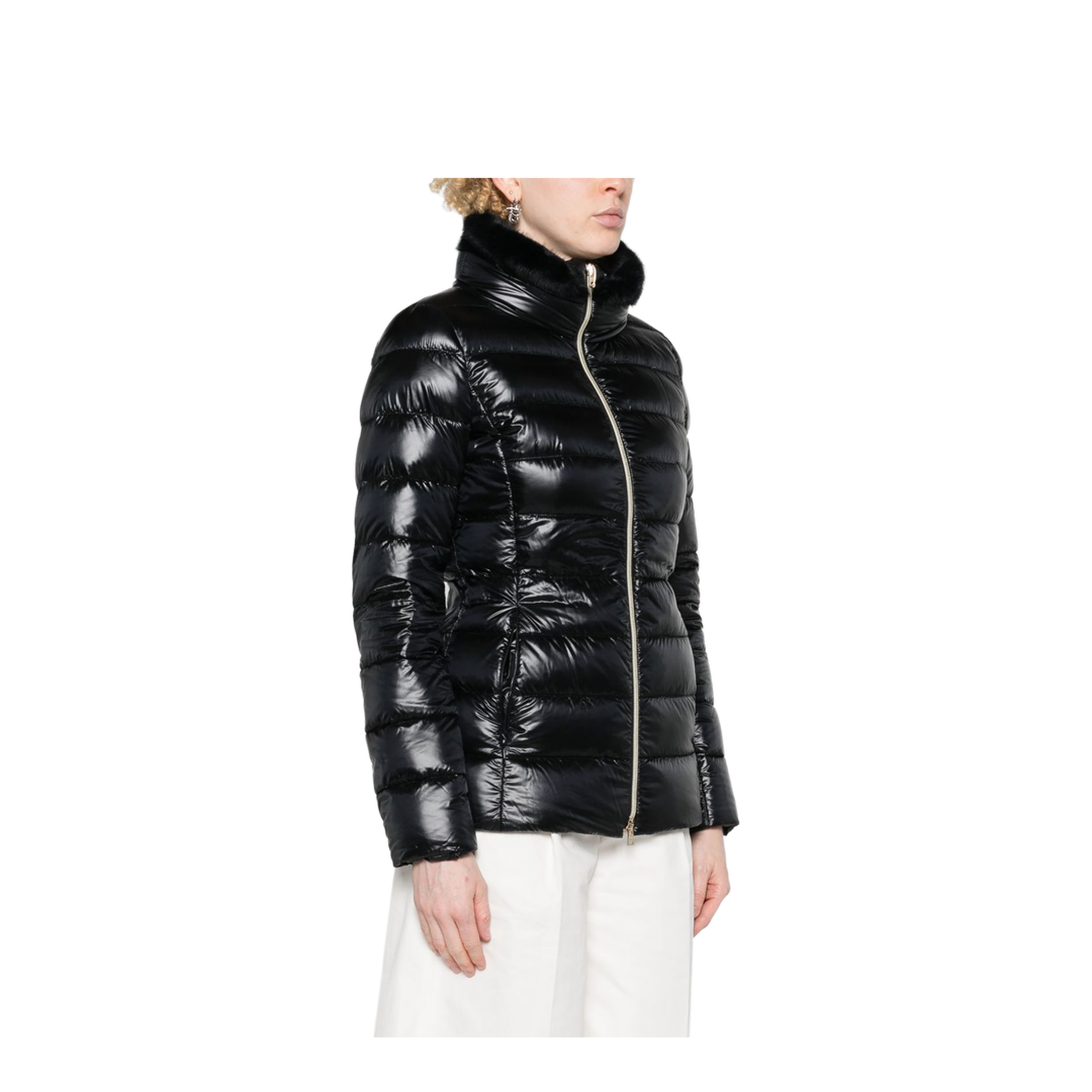 Belted High-Neck Down Jacket - Image 3
