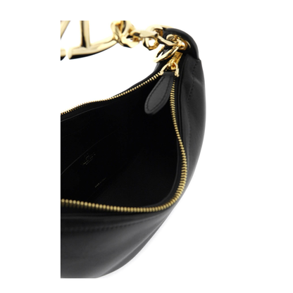 Garavani Black Leather Small Hobo Vlogo Moon Handbag - Image 5