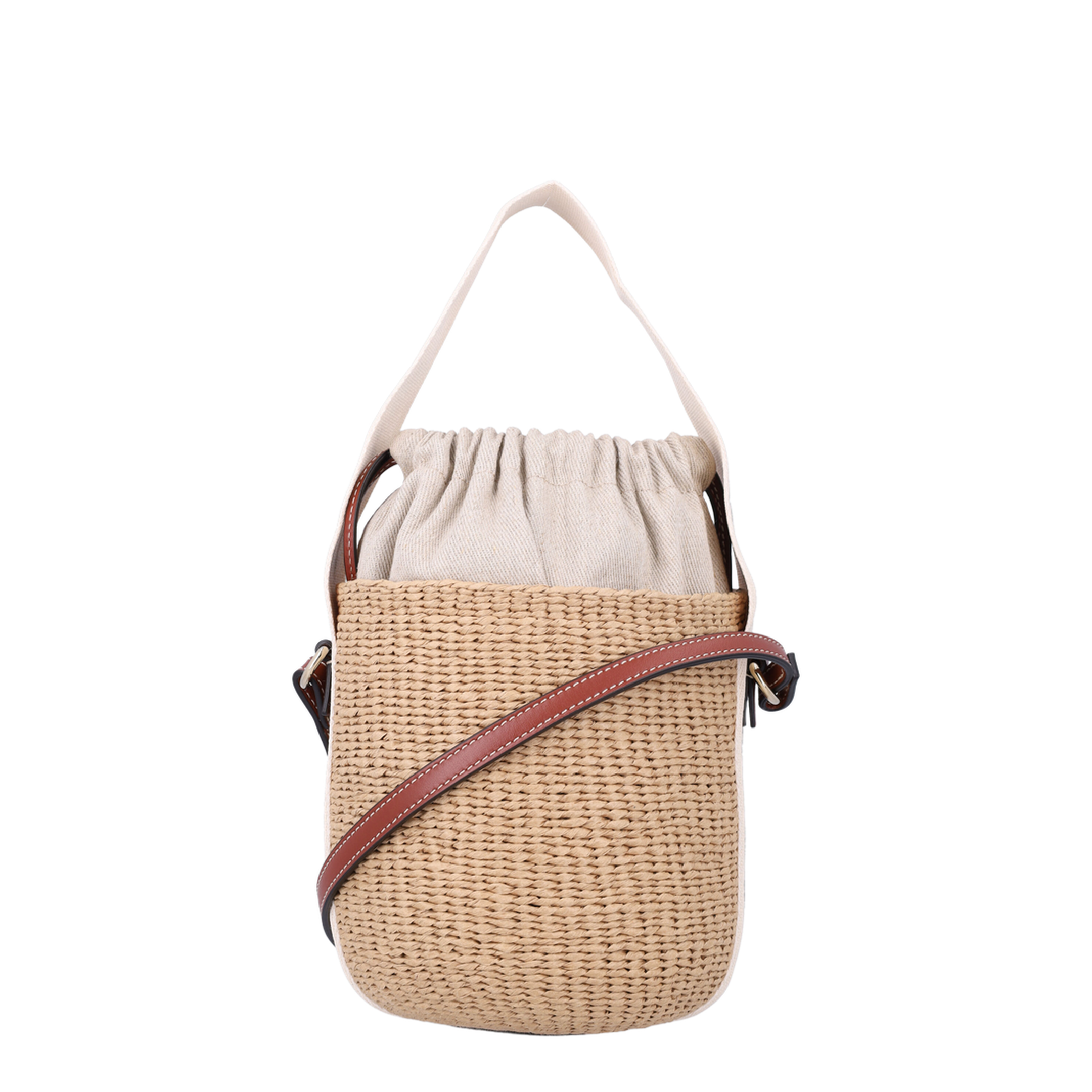 Small Woody Basket in Natural Fibers - Image 1