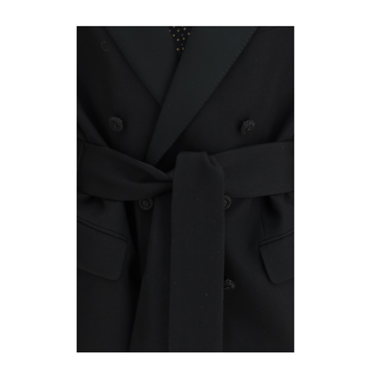 Double-breasted Virgin Wool Blazer with Belt - Image 3